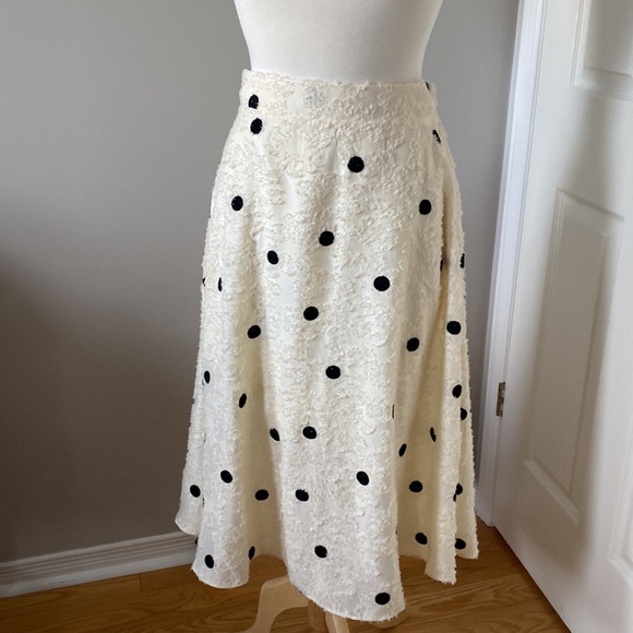 Anthropologie Eri + Ali Andrea Textured Polka Dots Midi Skirt - Picture 7 of 15
